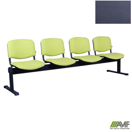 Стілець офісний AMF Ізо-4 чорний Скаден темно-сірий (019611)